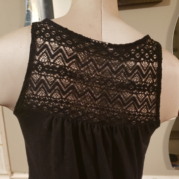 🍄2for15🍄 Mesh Pattern Back Summer Top in Black - Picture 3 of 4